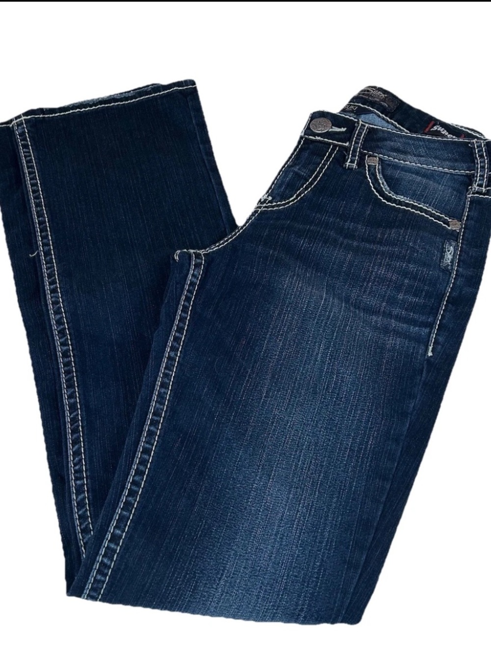 Silver Jeans Women’s Size W27/L33 Suki High Slim Bootcut Dark Wash Blue #1482
